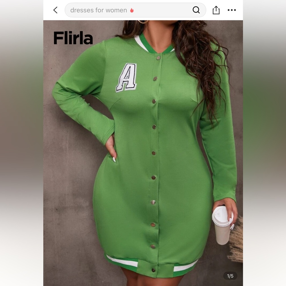 Green Varsity Jacket with Letter Patch